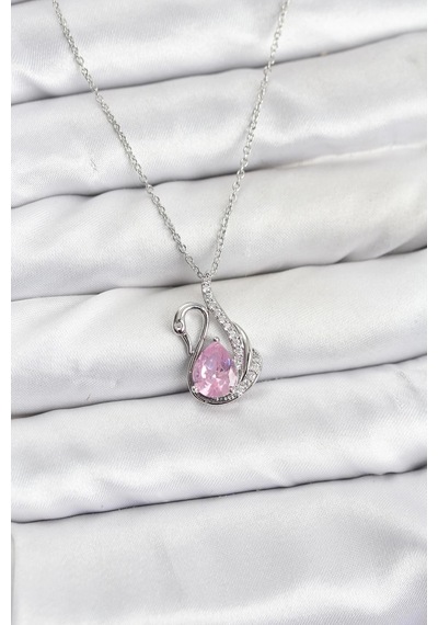 Mey İthalat 316l Çelik Zincir Gümüş Renk Pembe Kuğu Model Zirkon Taşlı Kadın Kolye - Özel Seri Meyeb697376b3d026d33bbc02bd7a