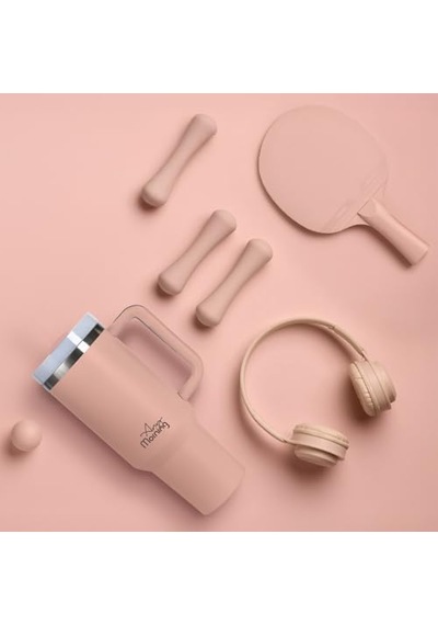 Any Morning Vaha 1200 Ml Termos Mug, 3 Kademeli Çevirmeli Kapak, Açık Somon Sı2440217 Açık Beyaz