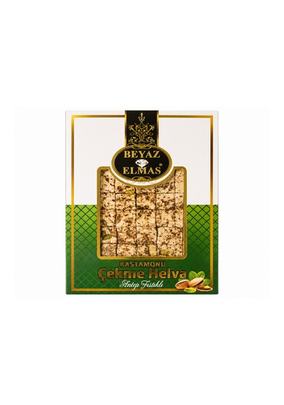 Beyaz Elmas Kastamonu Çekme Helvası Antep Fıstıklı 410 Gr - Geleneksel Kastamonu Helvası - Tel Helva