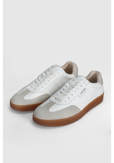 Lufian Brıan Erkek Deri Ayakkabı Beyaz Beyaz 112230231100500 Beyaz