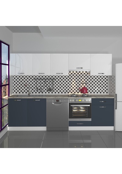 Decoraktiv Elite 280 Ankastre Fırın Modüllü Mdf Hazır Mutfak Dolabı - Tezgah Dahil - Antrasit - Beyaz Decoraktiv Elite 280 Ankastre Fırın Modüllü Mdf Hazır Mutfak Dolabı - Tezgah Dahil - Antrasit - Beyaz