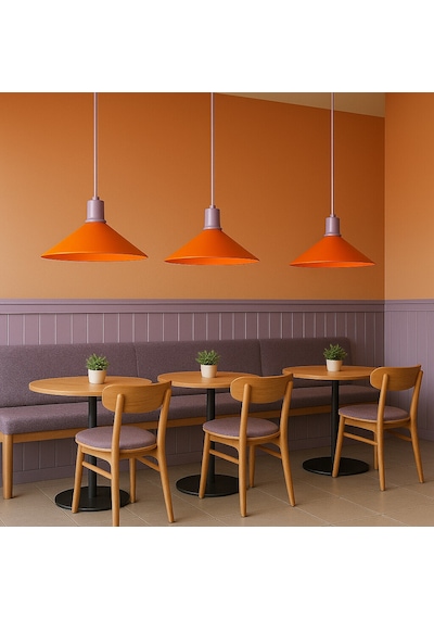 Rougesun Sarkıt Lamba-avize - Modern Endüstriyel Mufak Hol Cafe Salon Avize Turuncu