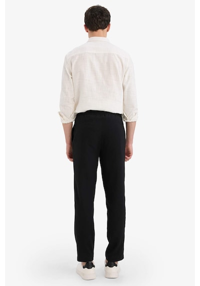 Defacto Relax Fit Kısa Paça Keten Görünümlü Pantolon E4790ax25aubk27 Siyah