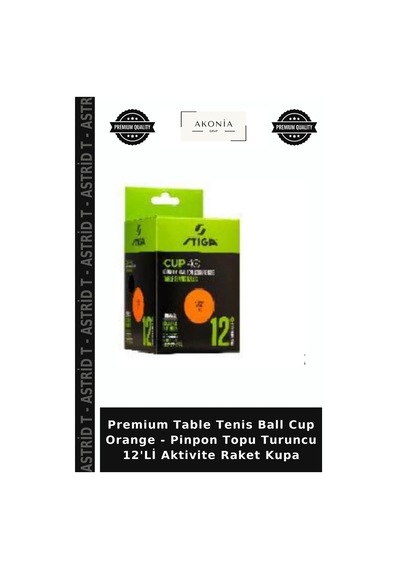 Premium Table Tenis Ball Cup Orange - Pinpon Topu Turuncu 12'li Aktivite Raket Kupa