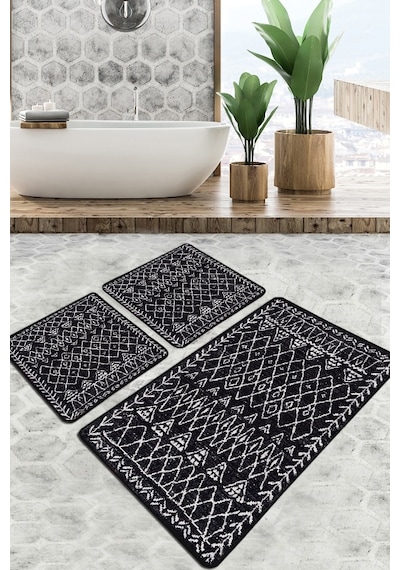 Soho Banyo Halısı Djt 3 Lü Set Siyah