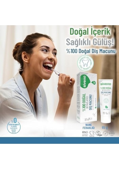 %100 Doğal Diş Macunu Beyazlatıcı Nane Ferahlığı Florürsüz 65 Gr