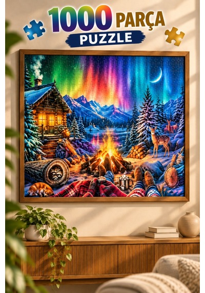 1000 Parça Kuzey Işıkları Puzzle 48 X 68 Cm Yüksek Baskı Kaliteli Eğlenceli Ve Eğitici Puzzle