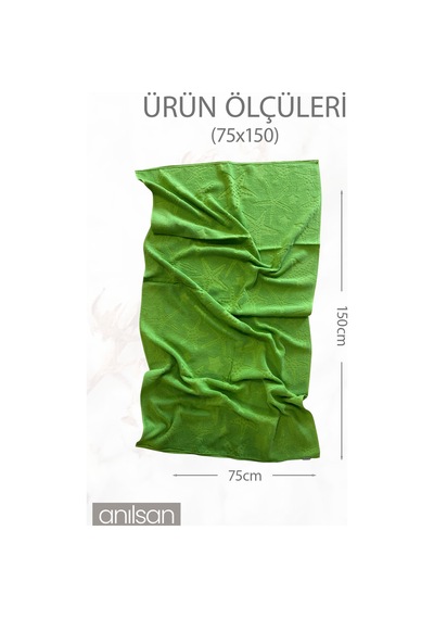 Plaj Havlusu %100 Pamuk 75x150 Desenli Mor Yeşil