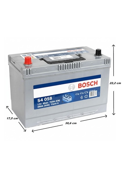 Bosch 12v 95 Ah 720a Akü S4 058 Ters-kutup / 541246482