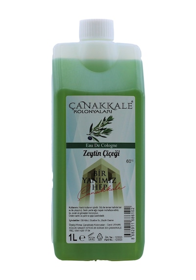 Çanakkale Kolonyaları Zeytin Çiçeği Kolonyası Bidon Korumalı Kapak - Yeni Model 1 L