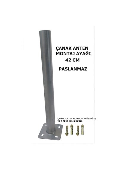 Çanak Anten Montaj Borusu Düz Model 4 Adet Dübelle Beraber