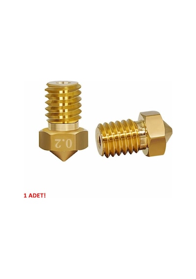 0.5mm X 1.75mm M6 Prinç Nozzle 3d Yazıcı Printer 1.75mm Filament Uyum Mk8 Cr-10 Cr-10s Ender