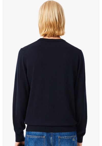 Lacoste Men's Regular Fit Crew Neck Merino Wool Sweater Bisiklet Yaka Merino Yünlü Kazak Lacivert Lacıvert Lacoste Men's Regular Fit Crew Neck Merino Wool Sweater Bisiklet Yaka Merino Yünlü Kazak Lacivert Lacıvert