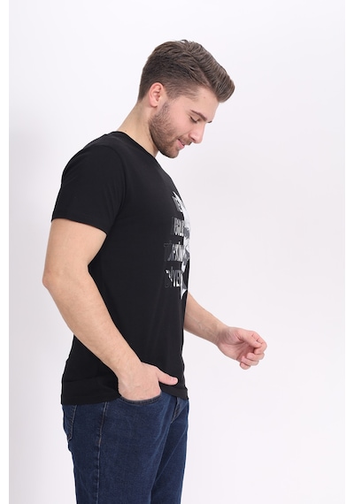 Toontoy Unisex Baskılı Tişört Siyah