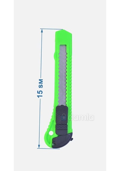 Maket Bıçagı Plastık Gövde Mavi Kırmızı Yeşil 3 Adet Yedek Bıçak 10 Lu 3 Adet 18mm