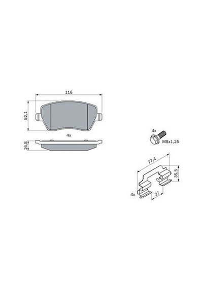 Nissan Micra K13 1.2 2010-2019 Bosch Ön Balata Netpar23973