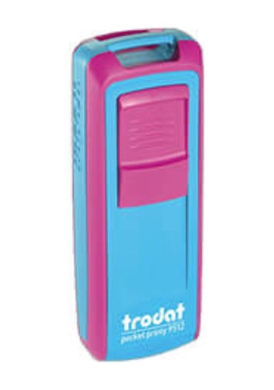 Trodat Cep Kaşe 9511 - Turkuaz Makine - Mavi Mürekkep