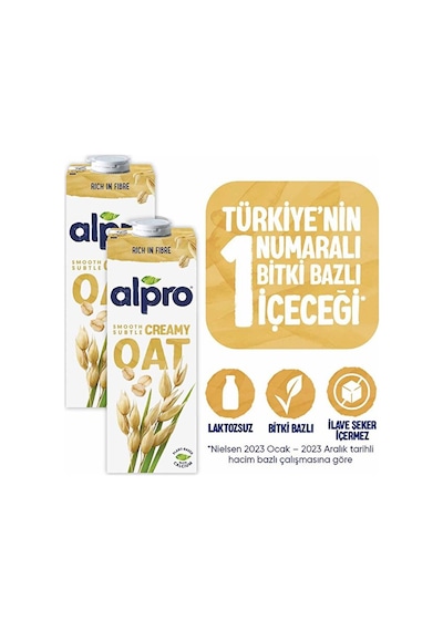 Alpro Yulaf Sütü 2x1 L Vegan Laktozsuz Bitkisel Bazlı