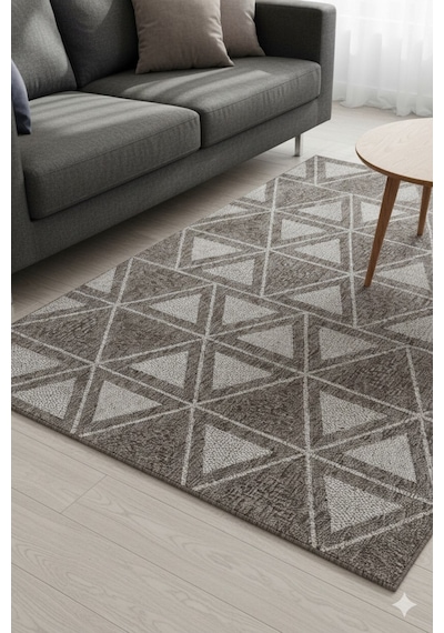 Notre Premium Kalite Kaymaz Tabanlı Doğal Yıkanabilir Kilim Oturma Odası Balkon Bahçe Mutfak Kilim-855 Bej