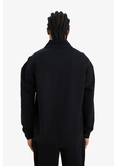Defacto Boxy Fit Dik Yaka Yarım Fermuarlı Skuba Dalgıç Kumaş Sweatshirt E9363ax25aubk81 Siyah