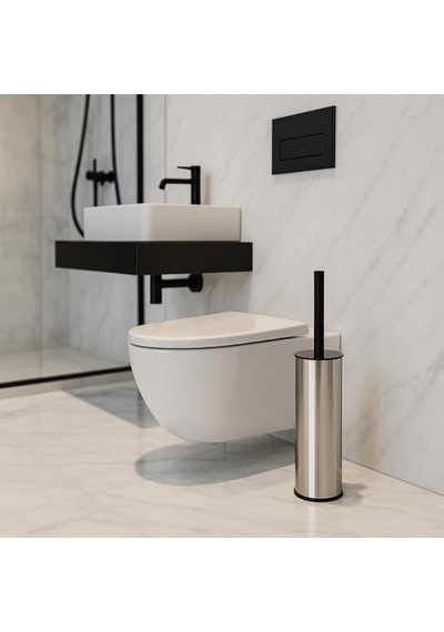 Paslanmaz Çelik Tuvalet Fırçası Kapaklı, Hijyenik Ve Dayanıklı Metal Wc Fırçası Seti, Şık Banyo Aksesuar Diğer