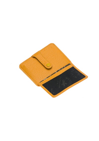 Westpolo Carpi Çok Bölmeli Unisex Hakiki Flötr Deri Kartlık - Hardal Hardal