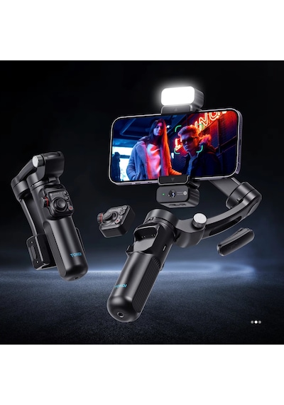 Çeşithane M03 Profesyonel 3 Eksenli Gimbal Stabilizatör - Yapay Zeka Aı Yüz Takibi, Kablosuz Mikro