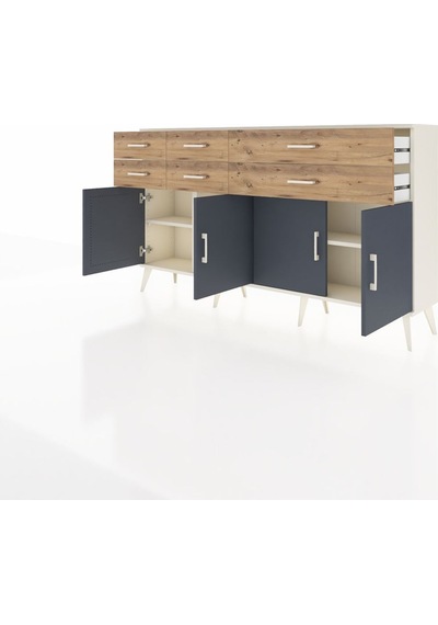 Arges Konsol 3 Raflı 6 Çekmeceli 4 Kapaklı 176x30x99 Aytaşı-antrasit/çam Antrasıt/atlas Çam - Aytası Arges Konsol 3 Raflı 6 Çekmeceli 4 Kapaklı 176x30x99 Aytaşı-antrasit/çam Antrasıt/atlas Çam - Aytası