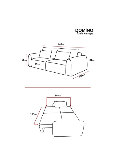 Domino Akıllı Kanepe Krem Krem