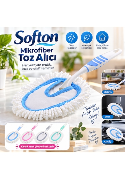 Mikrofiber Toz Alıcı Püskül Çizmez Çok Amaçlı Ev, Araç, Ekran Ve Mobilya Temizleme Fırçası