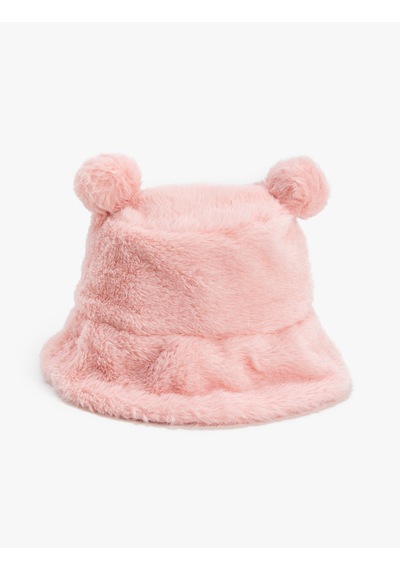 Koton Peluş Bucket Şapka Ponpon Detaylı Pembe 4wkg40001aa Gülkurusu