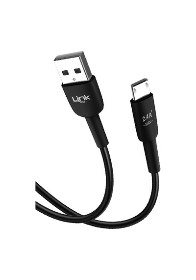 Linktech K600 Premium Micro Usb Data/şarj Kablosu 2.4a 1mt Siyah -