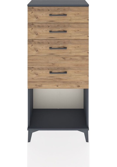 Hyperion Dolap 4 Çekmeceli 60x44x134 Antrasit-çam Antrasit