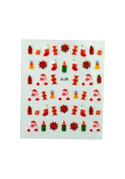 No.26 - 3d Tasarım Yapışkan Tırnak Sticker Tırnak Dövmesi Nail Art
