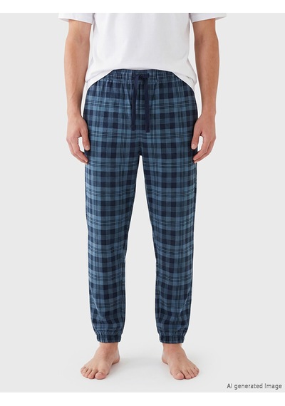 Lc Waikiki Lc Waıkıkı İndigo Standart Kalıp Ekose Erkek Pijama Alt