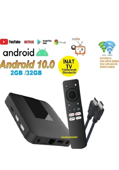 Android 10 Tv Box 2gb/32gb Inat Tv Yüklenerek Gönderilecektir