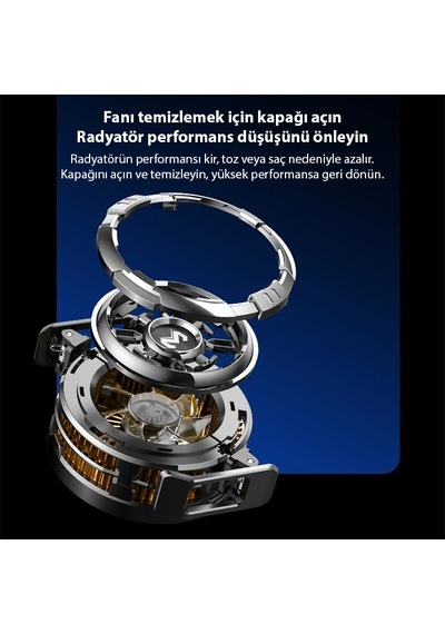 Memo Cx08 İos Android Soğutucu 15w Manyetik + Arka Klips 2'si 1 Arada Yarı İletken Soğutma Fanı Radyatörü- 5775