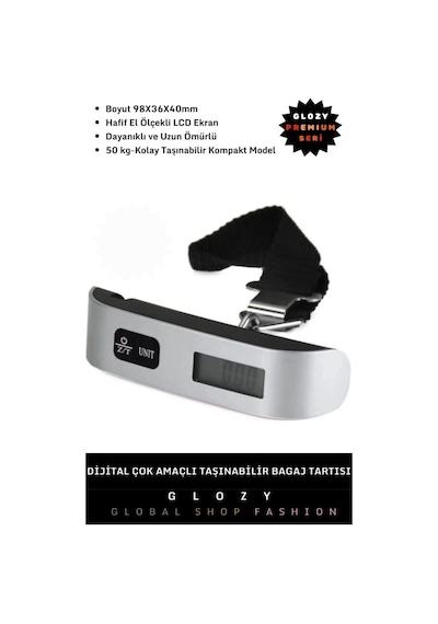 Premium Seri 50 Kg'a Kadar Ağırlık Ölçer Dijital Lcd Ekranlı Taşınabilir Valiz Bavul Bagaj Tartısı-129702 Beyaz - Pembe