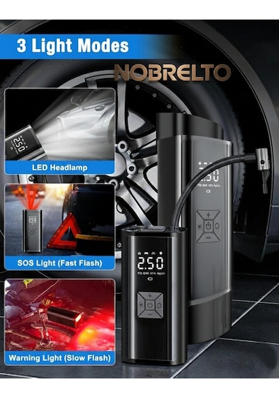 Nobrelto Pro-air 150 Psı Dijital Ekranlı Şarjlı Hava Kompresörü -