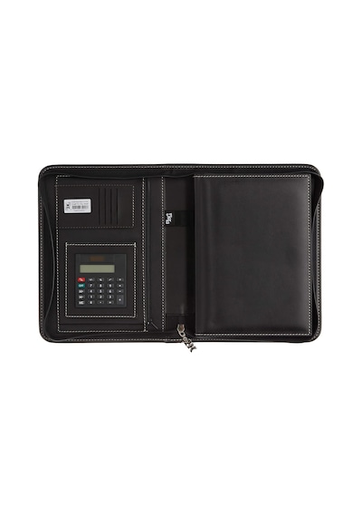 5240 Ajanda Tarihsiz Çizgili 17x24 Cm Ajanda/defter Fermuarlı Hesap Makineli Suni Deri Organize Siyah