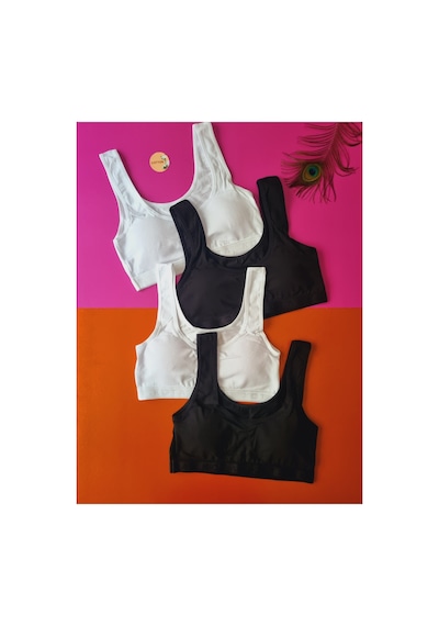 Demirsa Boutique Pamuklu Penye 4'lü Siyah Ve Beyaz Renk Çıkarılıp Takılabilir Pedli Kadın Büstiyer Siyah-beyaz Demirsa Boutique Pamuklu Penye 4'lü Siyah Ve Beyaz Renk Çıkarılıp Takılabilir Pedli Kadın Büstiyer Siyah-beyaz