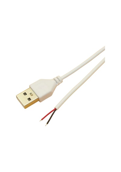2 Amper Swich Li Usb Erkek Kablo 1 Metre Anahtarlı Açık Uçlu Beyaz Usb Kablo