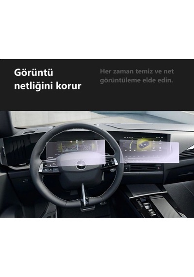 Opel Astra Uyumlu Elegance & Gs Ekran Koruyucu Multimedya Gösterge Ve Dijital Gösterge 2'li Set 9H Nano Ekran Koruyucu