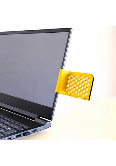 3d Baskı Monitor Telefon Tutucu - Petek Desenli Laptop Kenar Telefon Tutucu-sarı Çok Renkli
