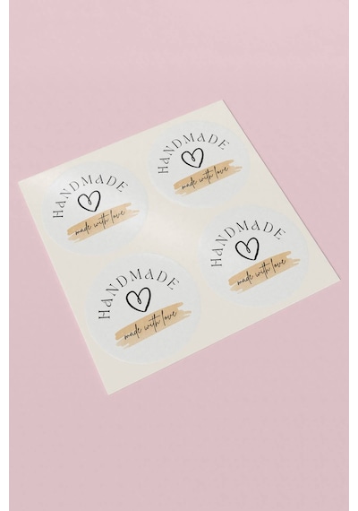 Handmade With Love Sticker 3x3cm St2321 Çok Renkli