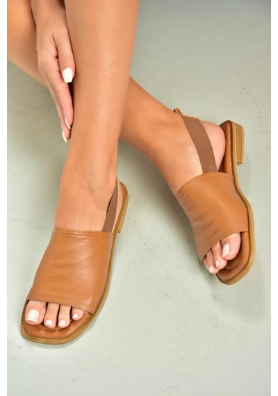 Fox Shoes U944704203 Taba Hakiki Deri Kadın Sandalet Taba-hakiki Deri