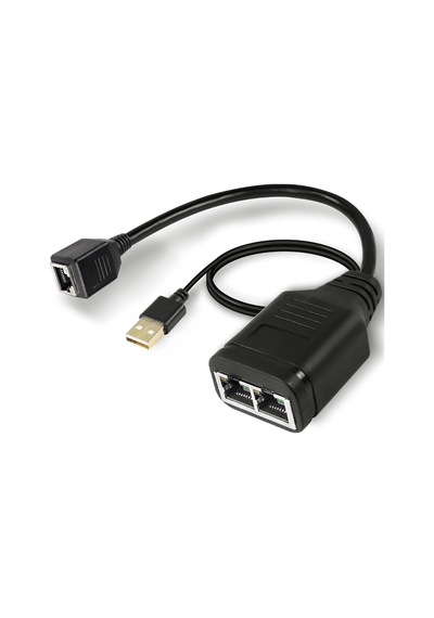 4711 1x2 Port Rj45 Usb Güç Destekli Ethernet Switch Splitter Çevi
