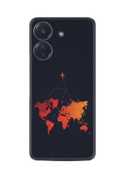 Xiaomi Redmi 13c Kılıf Silikon Desen Özel Seri Iz Bırakan Uçak 1778