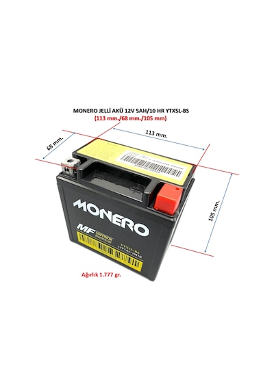Monero Akü Ytx5l-bs 12v5ah Kymco Dink 50/mx 50 Er/mondial Snappy 50