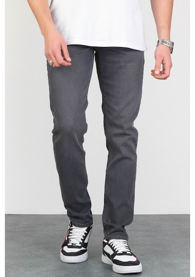 Erkek Koyu-Gri Slim Fit Dar Kesim Esnek Likralı Denim Jeans Kot P (492074509)